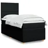 Image de vidaXL Sommier à lattes de lit avec matelas Noir 100x200 cm Tissu 3294262