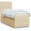 Image de vidaXL Boxspring met matras stof cràmekleurig 100x200 cm3294265