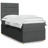 Image de vidaXL Sommier à lattes de lit avec matelas Gris foncé 100x200cm Tissu 3294268