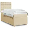 Image de vidaXL Boxspring met matras stof cràmekleurig 100x200 cm3294286
