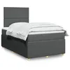 Image de vidaXL Sommier à lattes de lit avec matelas gris foncé 120x190cm tissu 3294289