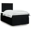 Image de vidaXL Sommier à lattes de lit avec matelas noir 120x190 cm tissu 3294297