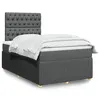 Image de vidaXL Sommier à lattes de lit avec matelas gris foncé 120x190cm tissu 3294303