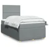 Image de vidaXL Sommier à lattes de lit avec matelas Gris clair 120x200cm Tissu 3294316
