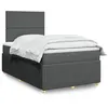Image de vidaXL Sommier à lattes de lit avec matelas Gris foncé 120x200cm Tissu 3294317