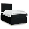 Image de vidaXL Sommier à lattes de lit avec matelas Noir 120x200 cm Tissu 3294318
