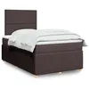 Image de vidaXL Boxspring met matras stof donkerbruin 120x200 cm3294319