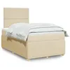 Image de vidaXL Boxspring met matras stof cràmekleurig 120x200 cm3294321