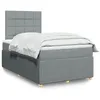 Image de vidaXL Sommier à lattes de lit avec matelas Gris clair 120x200cm Tissu 3294323