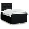 Image de vidaXL Sommier à lattes de lit avec matelas Noir 120x200 cm Tissu 3294332