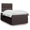 Image de vidaXL Boxspring met matras stof donkerbruin 120x200 cm3294333