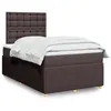 Image de vidaXL Boxspring met matras stof donkerbruin 120x200 cm3294340