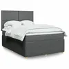 Image de vidaXL Sommier à lattes de lit avec matelas Gris foncé 140x190cm Tissu 3294345