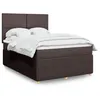 Image de vidaXL Boxspring met matras stof donkerbruin 140x190 cm3294347