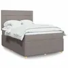 Image de vidaXL Boxspring met matras stof taupe 140x190 cm3294355