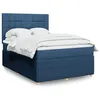 Image de vidaXL Boxspring met matras stof blauw 140x190 cm3294357