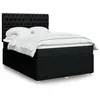 Image de vidaXL Sommier à lattes de lit avec matelas Noir 140x190 cm Tissu 3294360