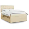 Image de vidaXL Boxspring met matras stof cràmekleurig 140x190 cm3294363
