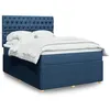 Image de vidaXL Boxspring met matras stof blauw 140x190 cm3294364