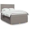 Image de vidaXL Sommier à lattes de lit avec matelas Taupe 140x190 cm Tissu 3294369