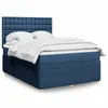 Image de vidaXL Boxspring met matras stof blauw 140x190 cm3294371