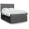 Image de vidaXL Sommier à lattes de lit avec matelas Gris foncé 140x200cm Tissu 3294373
