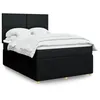 Image de vidaXL Boxspring met matras stof zwart 140x200 cm3294374