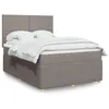 Image de vidaXL Boxspring met matras stof taupe 140x200 cm3294376