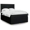 Image de vidaXL Boxspring met matras stof zwart 140x200 cm3294381