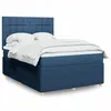 Image de vidaXL Boxspring met matras stof blauw 140x200 cm3294385