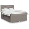 Image de vidaXL Boxspring met matras stof taupe 140x200 cm3294390