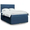 Image de vidaXL Boxspring met matras stof blauw 140x200 cm3294392