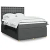 Image de vidaXL Sommier à lattes de lit avec matelas Gris foncé 140x200cm Tissu 3294394