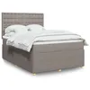 Image de vidaXL Boxspring met matras stof taupe 140x200 cm3294397