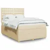Image de vidaXL Boxspring met matras stof cràmekleurig 140x200 cm3294398