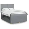 Image de vidaXL Sommier à lattes de lit avec matelas Gris clair 160x200cm Tissu 3294400