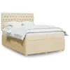 Image de vidaXL Boxspring met matras stof cràmekleurig 160x200 cm3294419