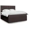 Image de vidaXL Boxspring met matras stof donkerbruin 180x200 cm3294438