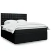 Image de vidaXL Sommier à lattes de lit avec matelas Noir 180x200 cm Tissu 3294451