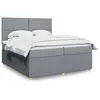 Image de vidaXL Boxspring met matras stof lichtgrijs 200x200 cm3294456