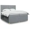 Image de vidaXL Boxspring met matras stof lichtgrijs 200x200 cm3294463