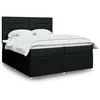 Image de vidaXL Boxspring met matras stof zwart 200x200 cm3294465