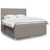 Image de vidaXL Sommier à lattes de lit avec matelas Taupe 200x200 cm Tissu 3294481