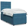 Image de vidaXL Boxspring met matras fluweel blauw 80x200 cm3294494