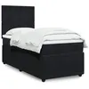 Image de vidaXL Sommier à lattes de lit avec matelas Noir 90x200 cm Velours 3294534