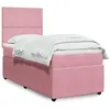 Image de vidaXL Boxspring met matras fluweel roze 90x200 cm3294537