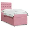 Image de vidaXL Sommier à lattes de lit avec matelas Rose 90x200 cm Velours 3294555