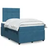Image de vidaXL Boxspring met matras fluweel blauw 120x200 cm3294614