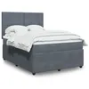 Image de vidaXL Sommier à lattes de lit et matelas Gris foncé 140x190cm Velours 3294629
