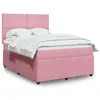 Image de vidaXL Boxspring met matras fluweel roze 140x190 cm3294633